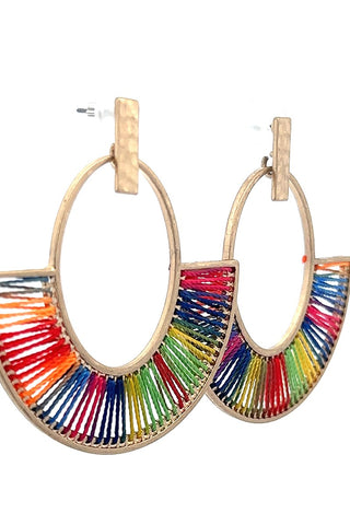 Multicolor Thread Fan Earrings