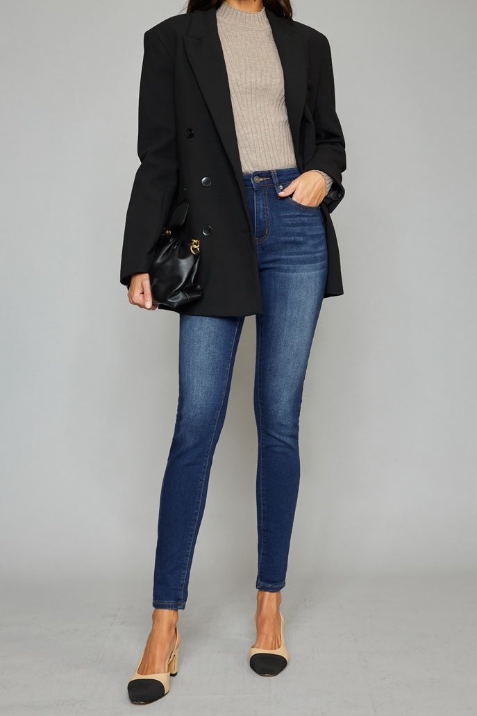 Kancan DARK WASH HIGH RISE SUPER SKINNY JEANS