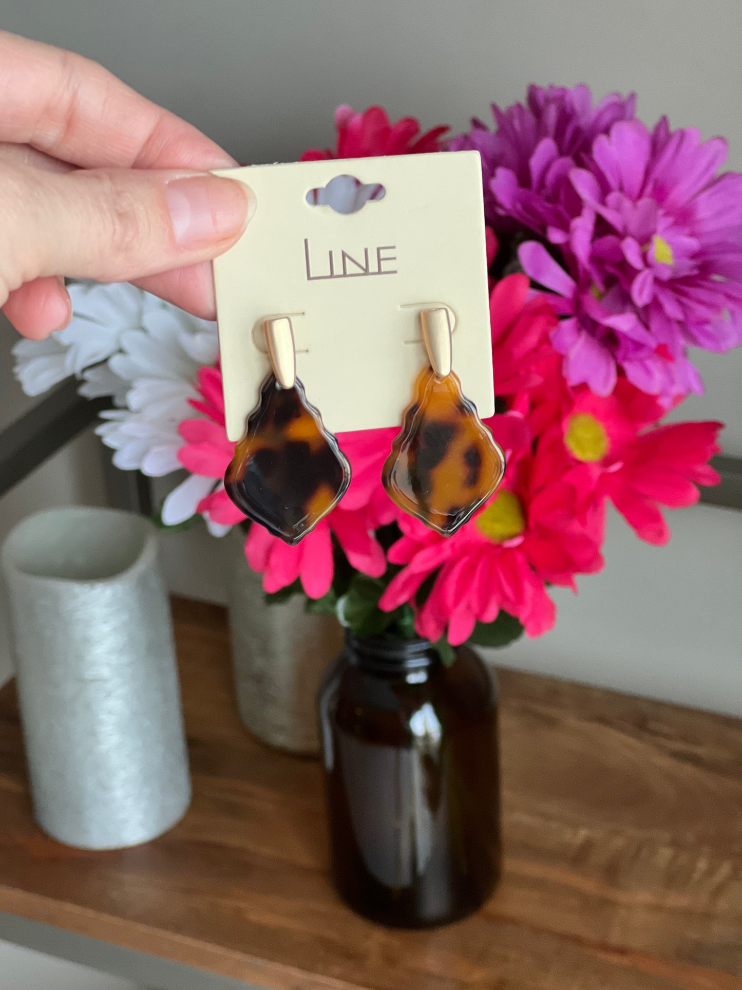 Tortoise Acrylic Moroccan Drop Earrings