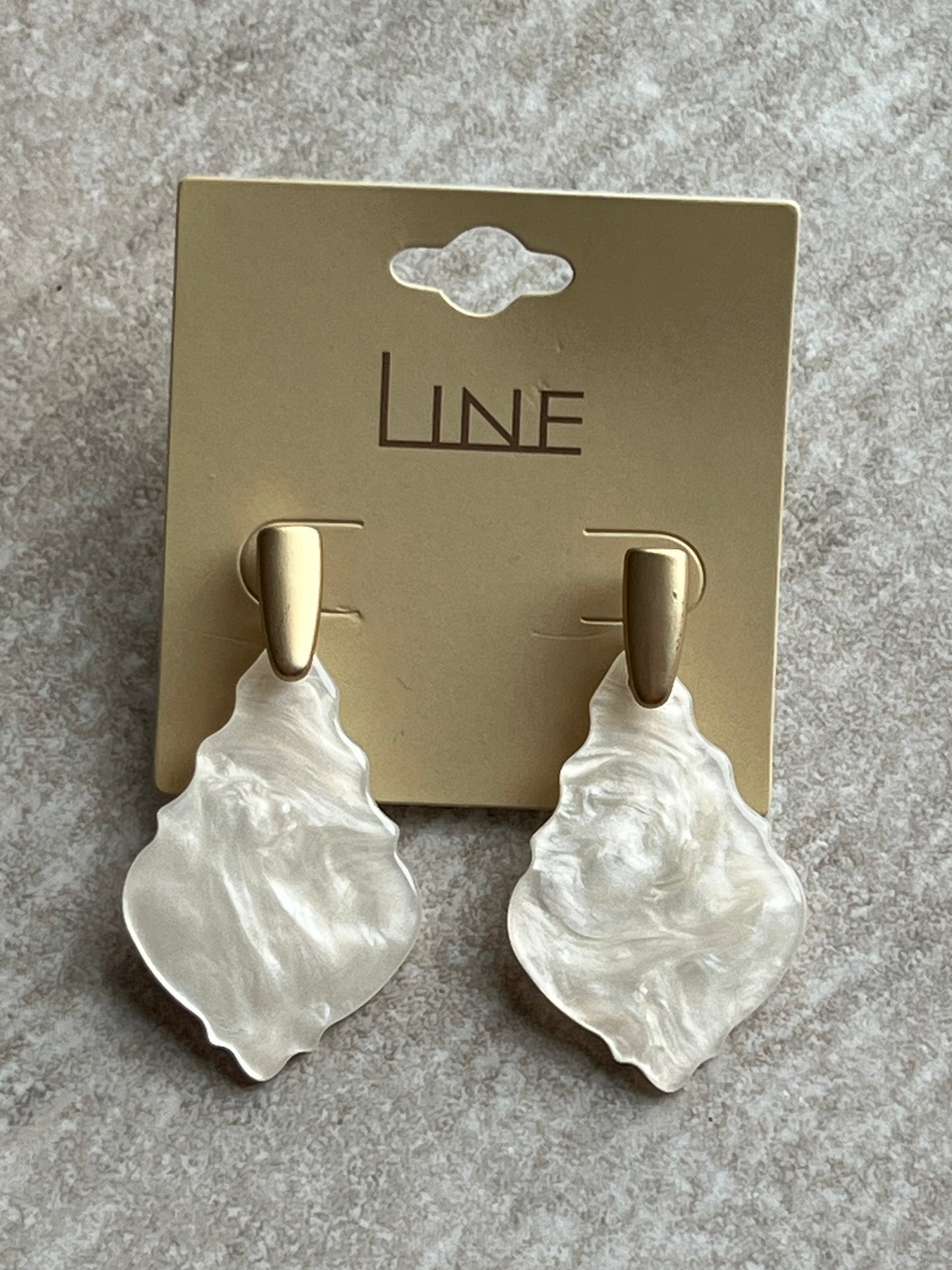 White Acrylic Moroccan Drop Earrings