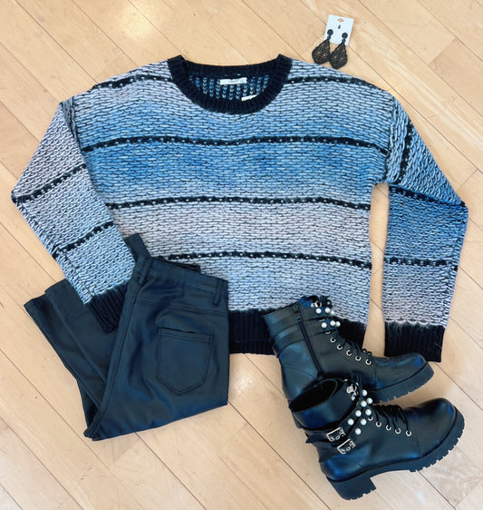 Mauve and Navy Multi Tone Sweater