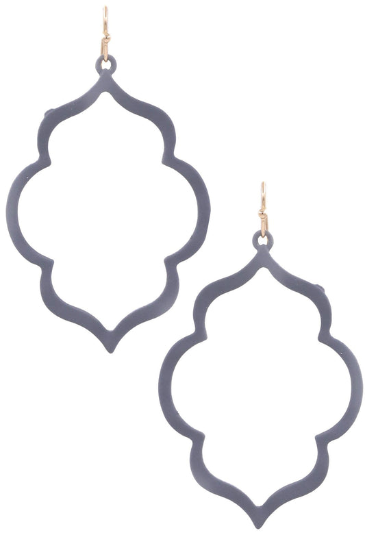 Grey Matte Moroccan Drop Earrings