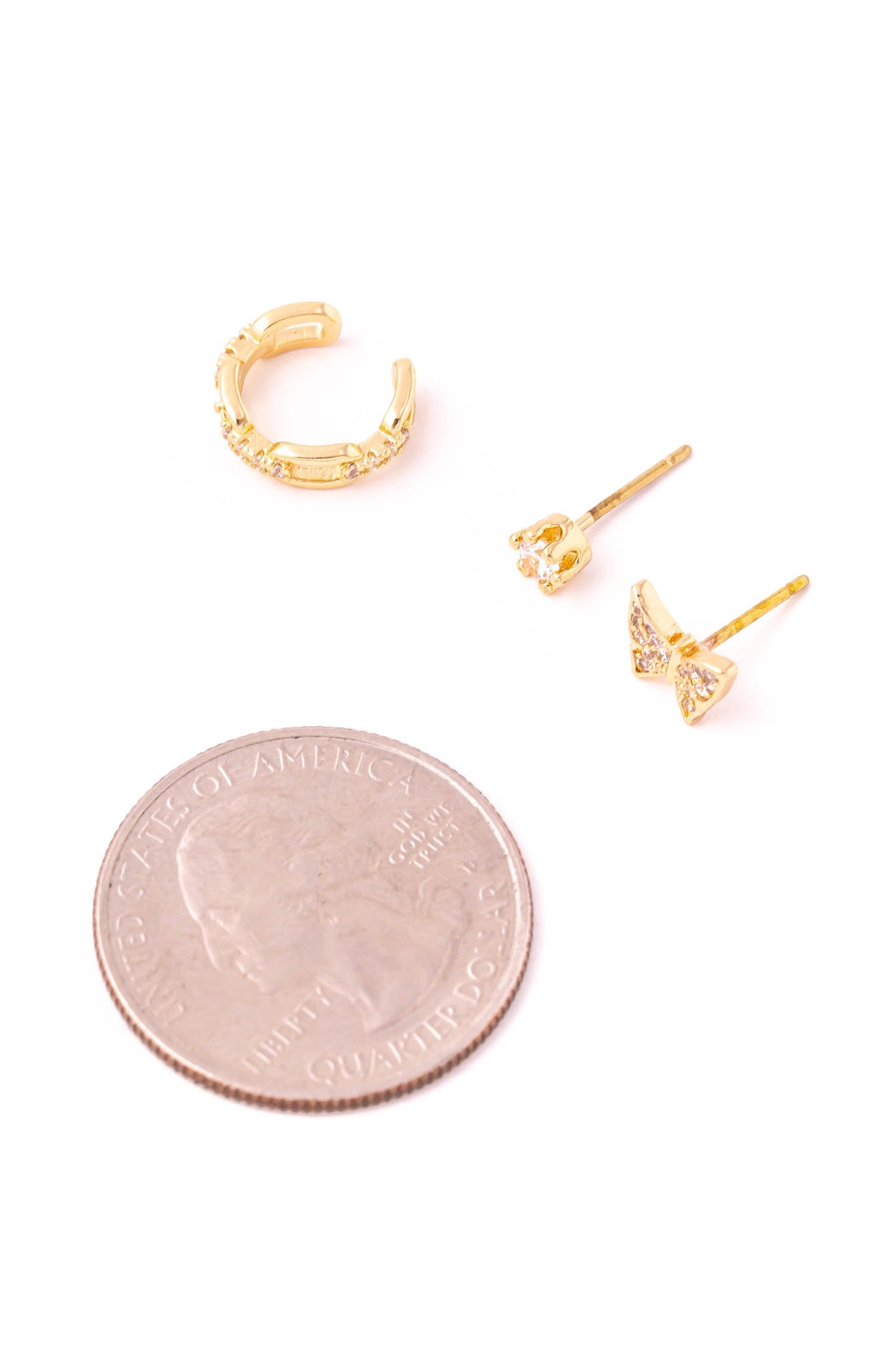 Gold Mixed Studded Earrings Set