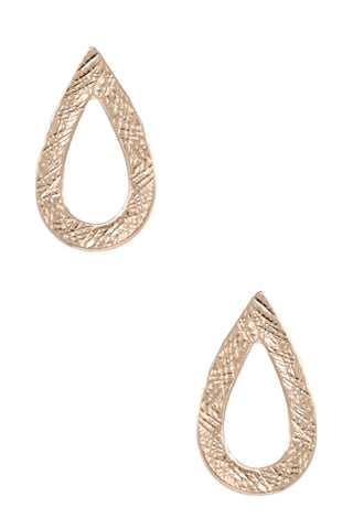 Gold Metal teardrop earrings