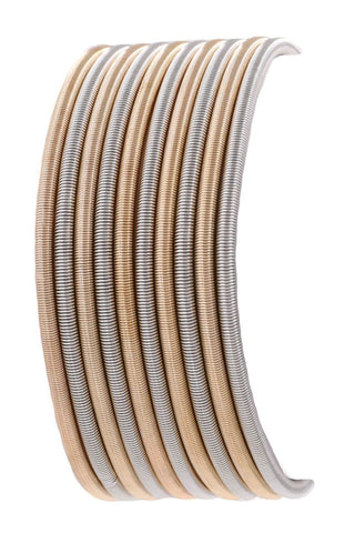 Metal coil stretch bracelet set