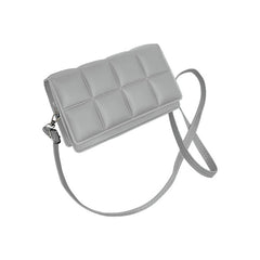 Grey Quilted Leather Cross Body