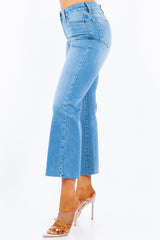 Light Stone Bleach MID-RISE LOOSE WIDE-LEG CROPPED JEANS (Doorbuster, final sale)