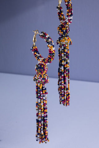 Multicolor Long Beaded Earrings