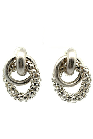Silver Double Ringed Earrings