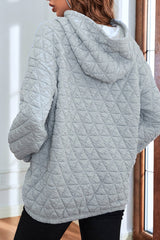 Grey Quilted Tunic Hoodie