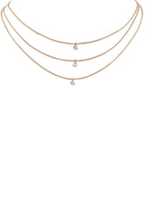 Gold Triple Layered Small Pendant Necklace