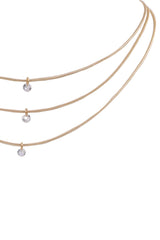 Gold Triple Layered Small Pendant Necklace