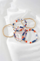 USA Independence Day Beaded Bracelet Set