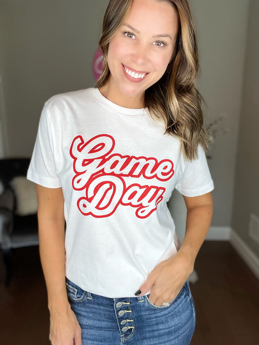 White/Red Game Day Tee