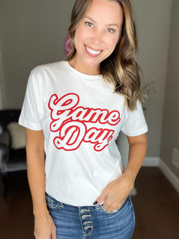 White/Red Game Day Tee