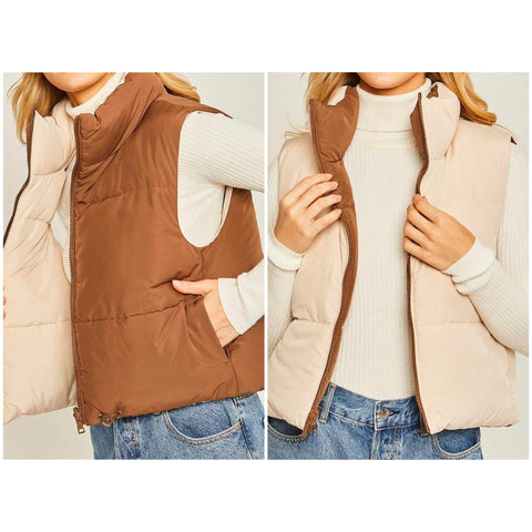 Cocoa/Cream Reversible Vest