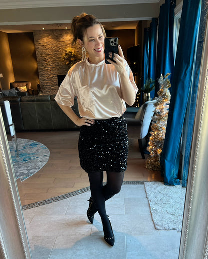 Apricot Pocket Loose Fit Short Sleeve T Shirt