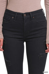 Black RECYCLED POLYESTER HIGH RISE FLARE DENIM PANTS