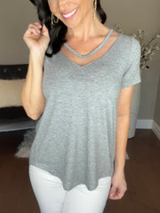 Grey The V-neck Bliss Top