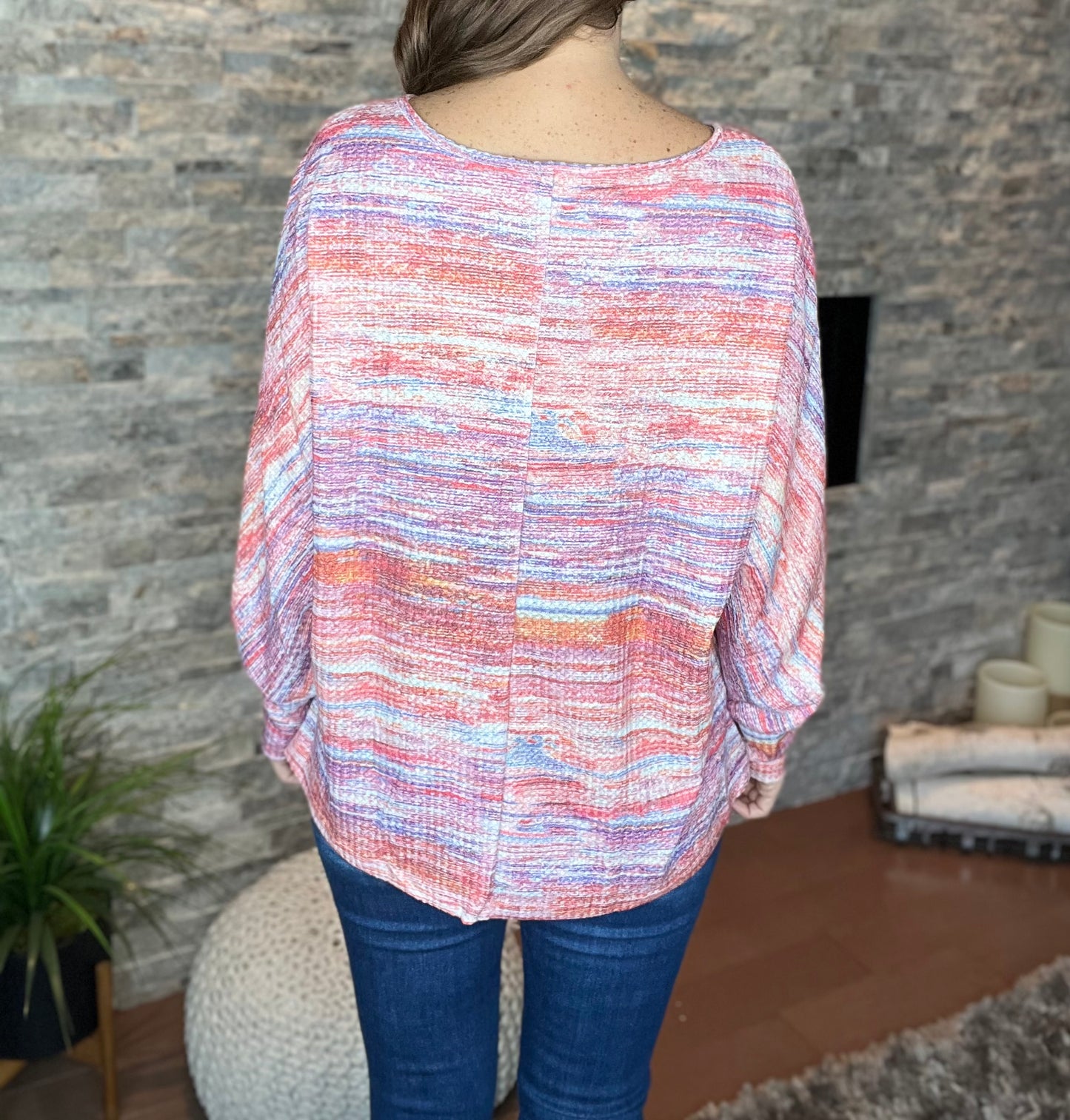 Multicolor Tie Dye Long Sleeve Top with FREE NECKLACE