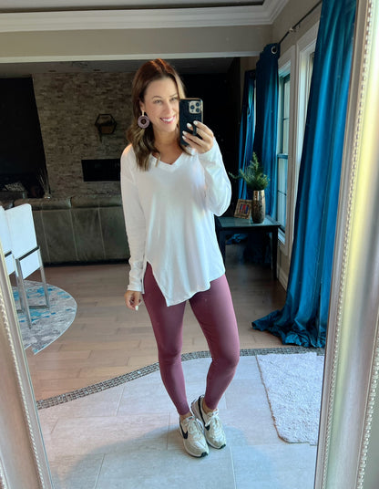 Dark Red Bean Surplus High Waist Leggings