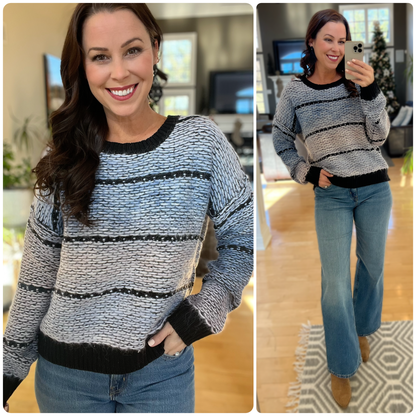 Mauve and Navy Multi Tone Sweater