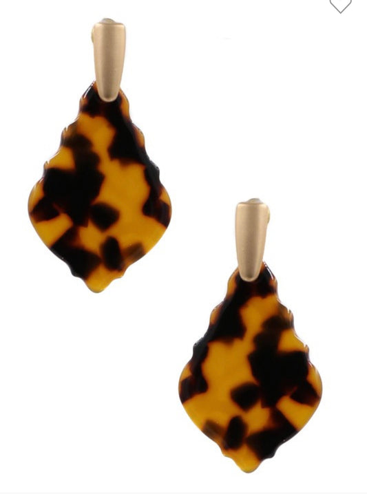 Tortoise Acrylic Moroccan Drop Earrings