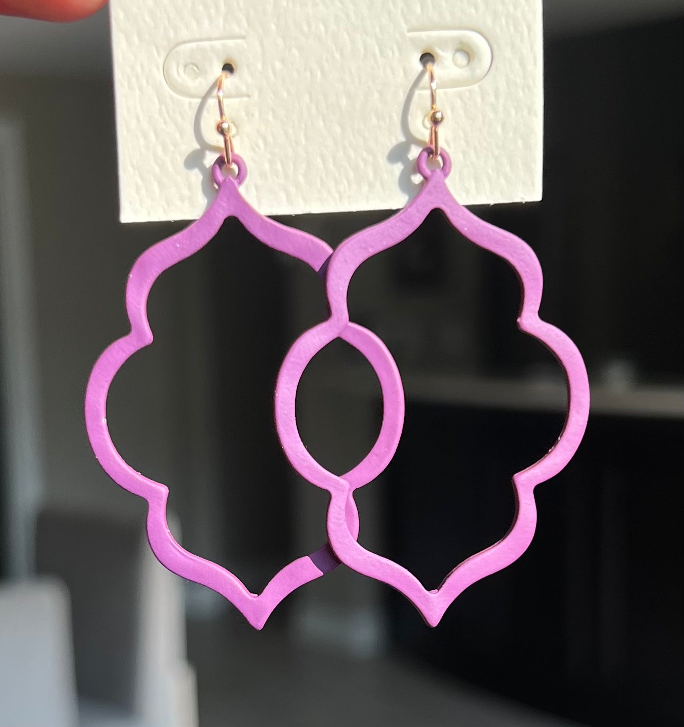 Purple Matte Moroccan Drop Earrings