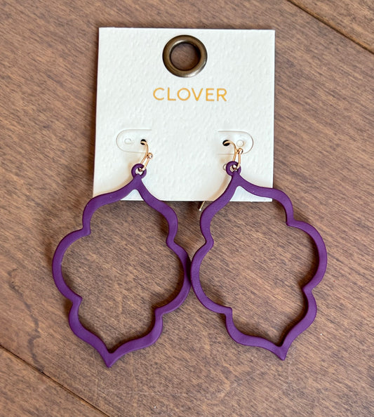 Purple Matte Moroccan Drop Earrings