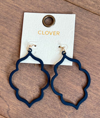 Navy Matte Moroccan Drop Earrings