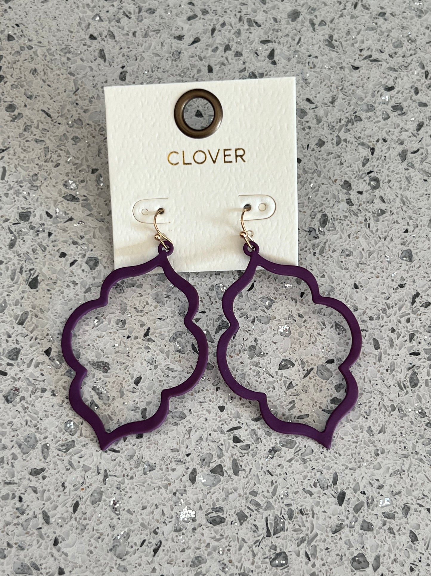 Purple Matte Moroccan Drop Earrings