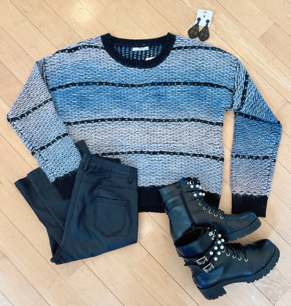 Mauve and Navy Multi Tone Sweater