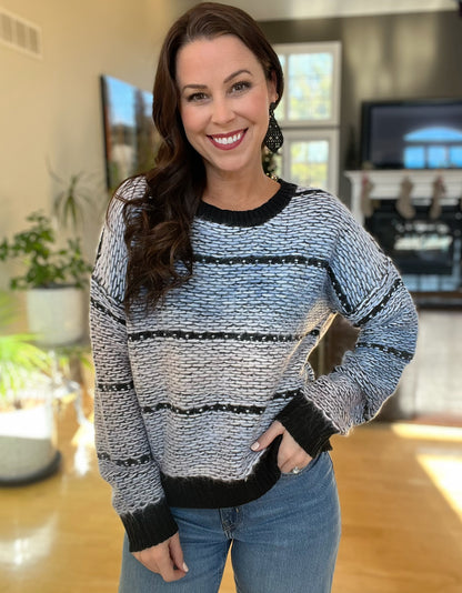 Mauve and Navy Multi Tone Sweater