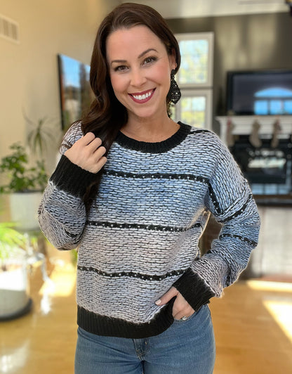 Mauve and Navy Multi Tone Sweater