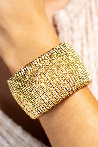 GOLD Statement Wire Wrapped Cuff Bracelet