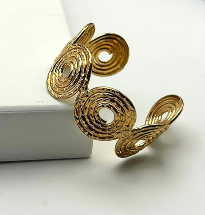 Gold Spiral Design Cuff Bracelet