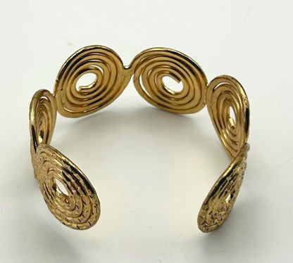 Gold Spiral Design Cuff Bracelet