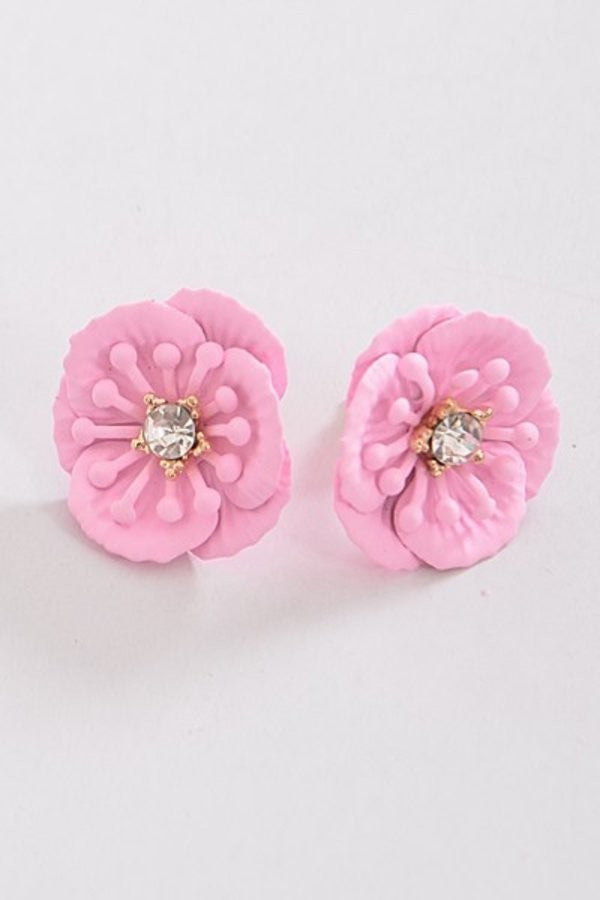 Pink Inspired Flower Earrings