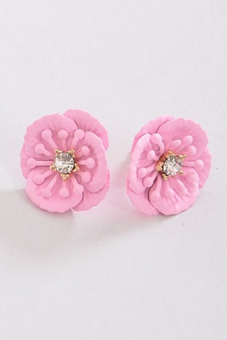 Pink Inspired Flower Earrings