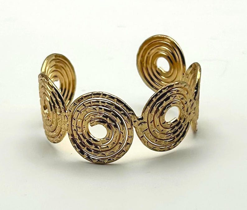 Gold Spiral Design Cuff Bracelet