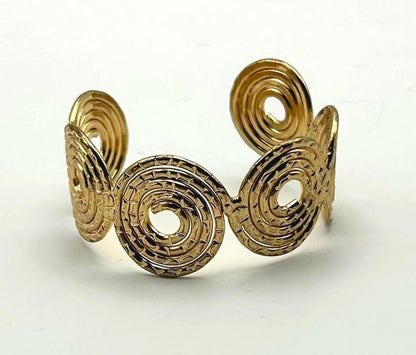 Gold Spiral Design Cuff Bracelet