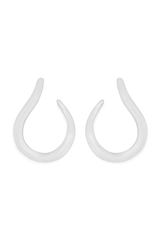 SILVER TEARDROP HOOK SHAPE POST EARRINGS