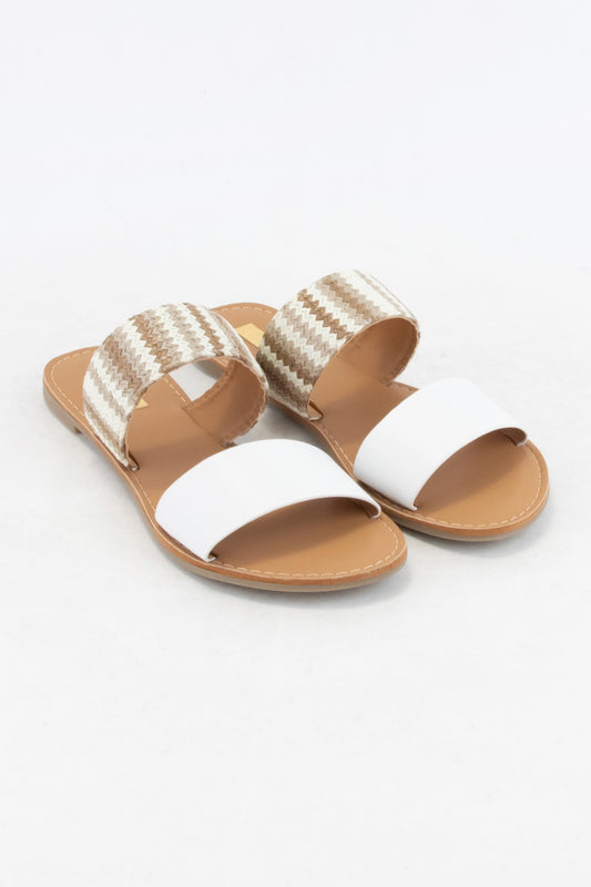 White Athena Slide Sandal