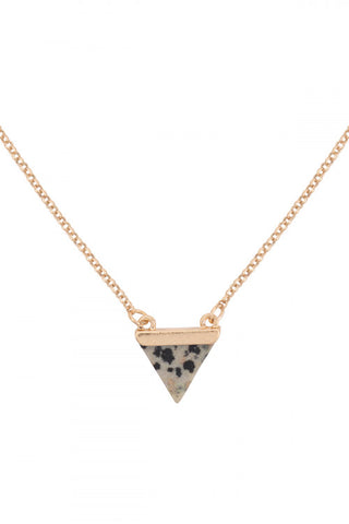 DALMATIAN DOUBLE LAYER TRIANGLE STONE SHORT NECKLACE