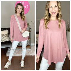 Marsala Butter Soft Solid Fabric Basic Top
