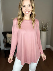 Marsala Butter Soft Solid Fabric Basic Top