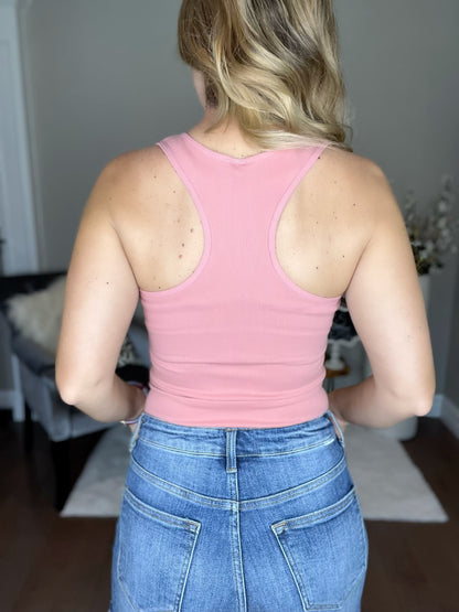 Mauve Seamless Tank Top with Racer Back
