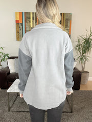 Grey Color Block Long Sleeve Jacket