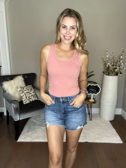 Mauve Seamless Tank Top with Racer Back