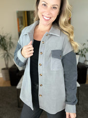 Grey Color Block Long Sleeve Jacket